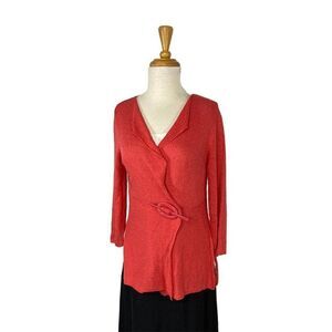Angel Apparel S Coral Pink Cardigan Sweater Art To Wear Lagenlook Bohemian Boho